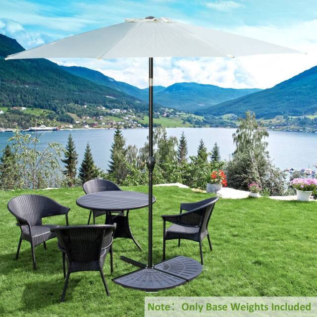 OUTSUNNY 2pc Flabelliform Parasol Base Resin Umbrella Weights for Cantilever Parasol in Bronze