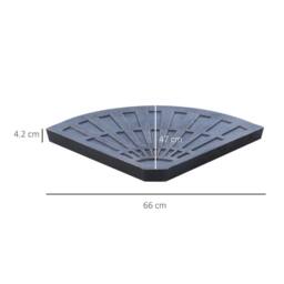 OUTSUNNY 2pc Flabelliform Parasol Base Resin Umbrella Weights for Cantilever Parasol in Bronze - thumbnail 3