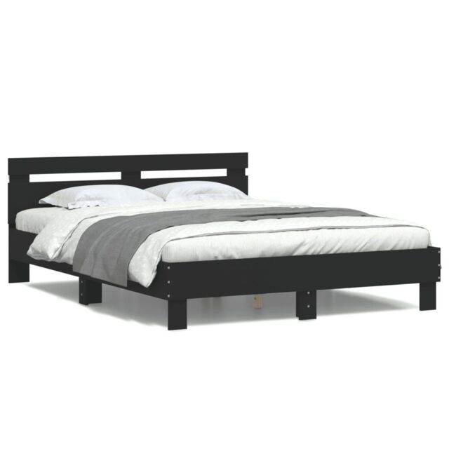 Berkfield Home Bed Frame with LED without Mattress Black 150x200 cm King Size - image 1