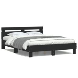 Berkfield Home Bed Frame with LED without Mattress Black 150x200 cm King Size - thumbnail 1