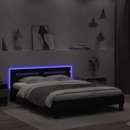 Berkfield Home Bed Frame with LED without Mattress Black 150x200 cm King Size - thumbnail 4