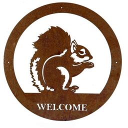 Poppyforge Squirrel Large Wall Art, with Text - Steel - W49.5 x H49.5 cm - BM/RtR in Brown - thumbnail 2