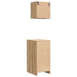 Berkfield Home Garage Cabinets 2 pcs Artisan Oak Engineered Wood in Brown - thumbnail 8