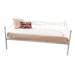 Comfy Living Ltd Metal Daybed in White - Size: Single - thumbnail 2