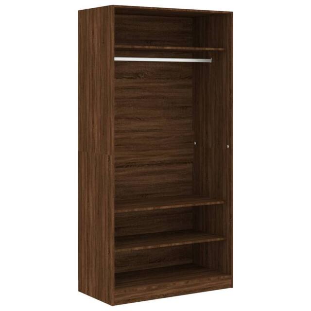 Berkfield Home Wardrobe Brown Oak 100x50x200 cm Engineered Wood - Size: 100 x 50 x 200 cm - image 1