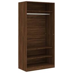 Berkfield Home Wardrobe Brown Oak 100x50x200 cm Engineered Wood - Size: 100 x 50 x 200 cm - thumbnail 1