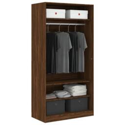 Berkfield Home Wardrobe Brown Oak 100x50x200 cm Engineered Wood - Size: 100 x 50 x 200 cm - thumbnail 4