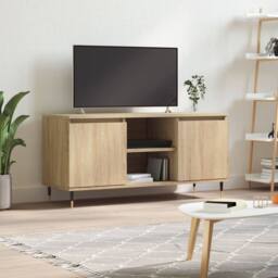 Berkfield Home TV Cabinet Sonoma Oak 104x35x50 cm Engineered Wood in Light Oak - Size: 104 x 35 x 50 cm - thumbnail 2