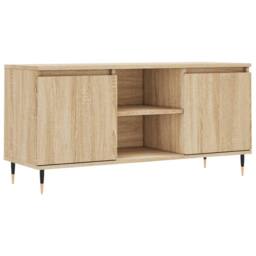 Berkfield Home TV Cabinet Sonoma Oak 104x35x50 cm Engineered Wood in Light Oak - Size: 104 x 35 x 50 cm - thumbnail 1