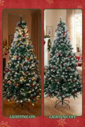 Living and Home Artificial Christmas Tree with Metal Stand in Green - Size: Small - thumbnail 4