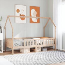 Berkfield Home Kids' House Bed Frame without Mattress 80x200 cm Pine in Brown - thumbnail 1