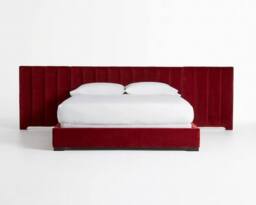 Stratus Interiors Raphael Extra Wide Headboard Bed-Gas lift Ottoman Storage in Red - Size: Super King - thumbnail 1