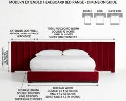 Stratus Interiors Raphael Extra Wide Headboard Bed-Gas lift Ottoman Storage in Red - Size: Super King - thumbnail 2