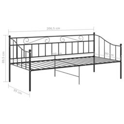 Berkfield Home Sofa Bed Frame without Mattress Black Metal 90x200 cm - thumbnail 8