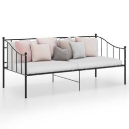 Berkfield Home Sofa Bed Frame without Mattress Black Metal 90x200 cm - thumbnail 2