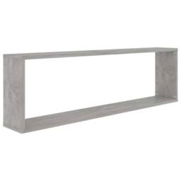 Berkfield Home Wall Cube Shelf 4 pcs Concrete Grey 100x15x30 cm Engineered Wood - Size: 100 x 15 x 30 cm - thumbnail 6
