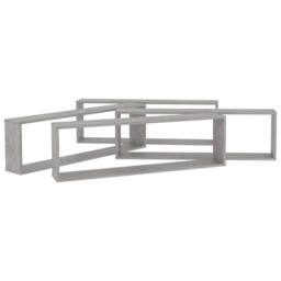 Berkfield Home Wall Cube Shelf 4 pcs Concrete Grey 100x15x30 cm Engineered Wood - Size: 100 x 15 x 30 cm - thumbnail 5
