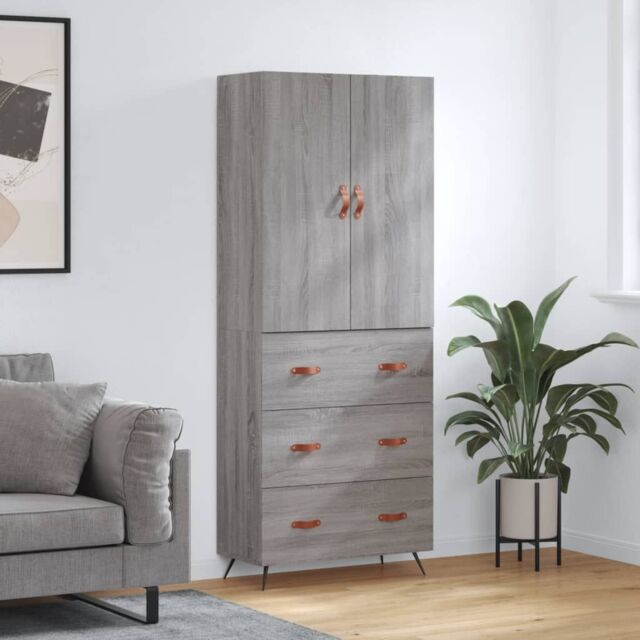 Berkfield Home Highboard Grey Sonoma 69.5x34x180 cm Engineered Wood - image 1