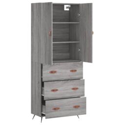 Berkfield Home Highboard Grey Sonoma 69.5x34x180 cm Engineered Wood - thumbnail 4