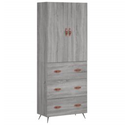 Berkfield Home Highboard Grey Sonoma 69.5x34x180 cm Engineered Wood - thumbnail 2