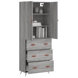 Berkfield Home Highboard Grey Sonoma 69.5x34x180 cm Engineered Wood - thumbnail 3