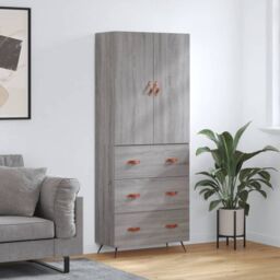 Berkfield Home Highboard Grey Sonoma 69.5x34x180 cm Engineered Wood - thumbnail 1