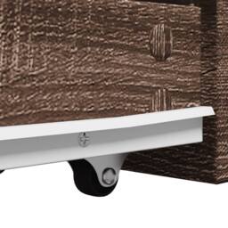 Berkfield Home Narrow Bathroom Cupboard with Wheels Brown Oak Engineered Wood - thumbnail 8