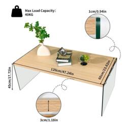 SPETLEK Wooden Coffee Table Minimalist in Natural - thumbnail 2