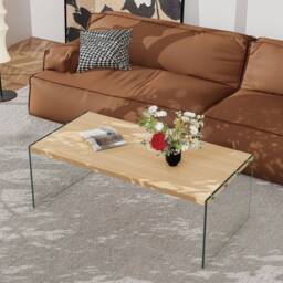 SPETLEK Wooden Coffee Table Minimalist in Natural - thumbnail 4