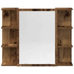 Berkfield Home 3 Piece Bathroom Furniture Set Old Wood Engineered Wood in Brown - thumbnail 6
