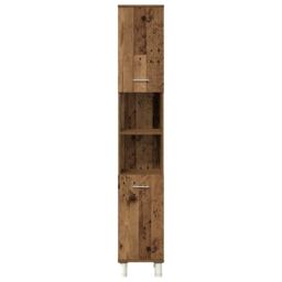 Berkfield Home 3 Piece Bathroom Furniture Set Old Wood Engineered Wood in Brown - thumbnail 5