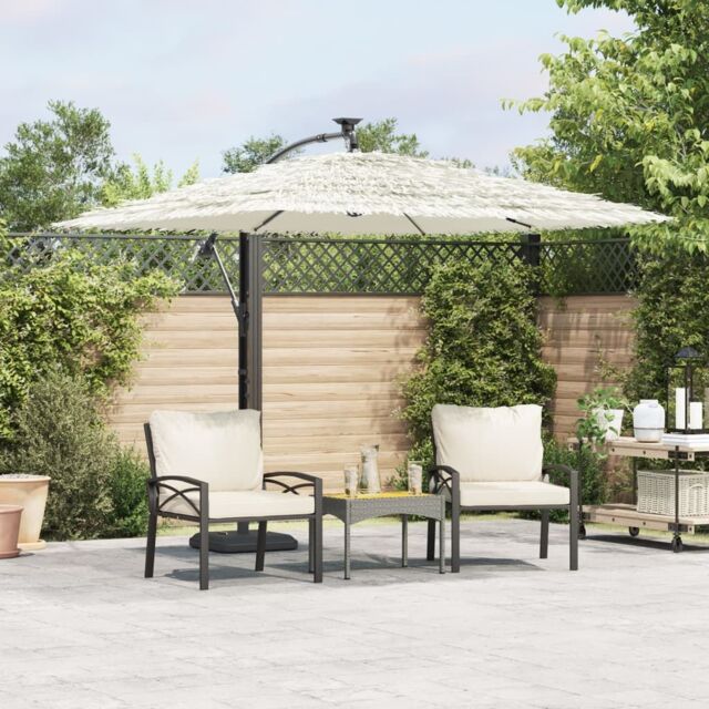 Berkfield Home Garden Parasol with Steel Pole White 246x246x230 cm - Size: 246 x 246 x 230 cm - image 1