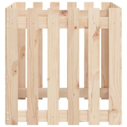 Berkfield Home Garden Planter with Fence Design 60x60x60 cm Solid Wood Pine in Brown - Size: 60 x 60 x 60 cm - thumbnail 6