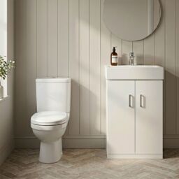 Balterley Cloakroom Floor Standing Vanity Basin, Toilet & Seat - Gloss White - thumbnail 8