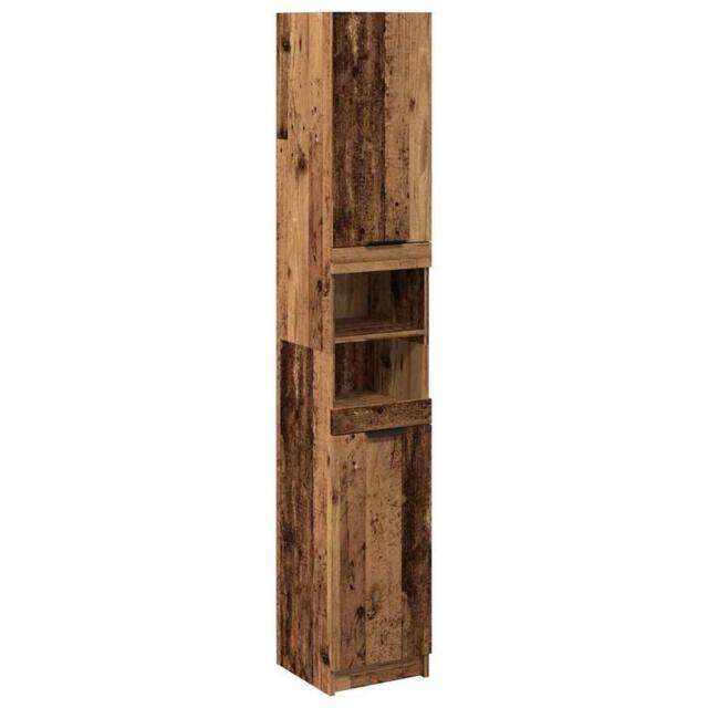 Berkfield Home Bathroom Cabinet Old Wood 32x34x188.5 cm Engineered Wood in Brown - image 1