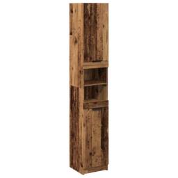 Berkfield Home Bathroom Cabinet Old Wood 32x34x188.5 cm Engineered Wood in Brown - thumbnail 1