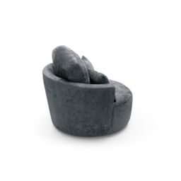 Abakus Direct Harriet Crushed Chenille Swivel Chair in Dark Grey - thumbnail 6