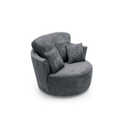 Abakus Direct Harriet Crushed Chenille Swivel Chair in Dark Grey - thumbnail 5