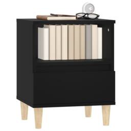 Berkfield Home Bedside Cabinet Black 40x35x50 cm - Size: 40 x 35 x 50 cm - thumbnail 4