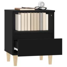 Berkfield Home Bedside Cabinet Black 40x35x50 cm - Size: 40 x 35 x 50 cm - thumbnail 5