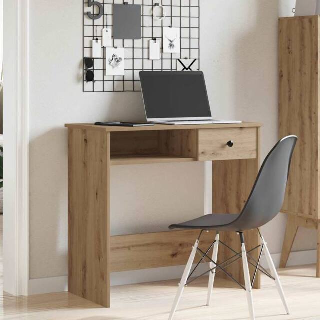 Berkfield Home Decorative Desk Artisan Oak 80x40x75 cm Engineered Wood in Brown - Size: 80 x 40 x 75 cm - image 1