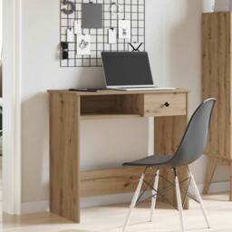 Berkfield Home Decorative Desk Artisan Oak 80x40x75 cm Engineered Wood in Brown - Size: 80 x 40 x 75 cm - thumbnail 1