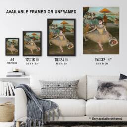 "Artery8 Dancer with Bouquet Bowing Edgar Degas Vintage Wall Art Print Poster - Size: W24"" x H32""" - thumbnail 3