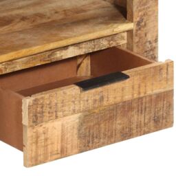 Berkfield Home TV Cabinet 110x30x40 cm Rough Mango Wood in Brown - Size: 110 x 30 x 40 cm - thumbnail 5