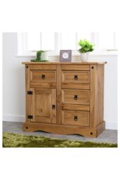 Seconique Corona 1 Door 4 Drawer Sideboard in Natural