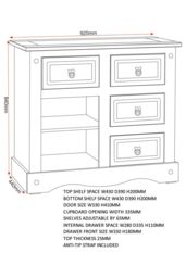Seconique Corona 1 Door 4 Drawer Sideboard in Natural - thumbnail 6