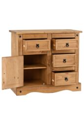 Seconique Corona 1 Door 4 Drawer Sideboard in Natural - thumbnail 3