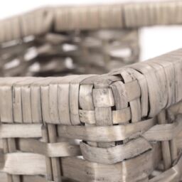 Red Hamper Wicker Wooden Framed Split Willow Storage Basket in Brown - Size: Small - thumbnail 5