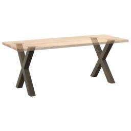 Berkfield Home Dining Table Legs X-Shaped 2 pcs Natural Steel 70x(72-73) cm Steel in Brown - thumbnail 8