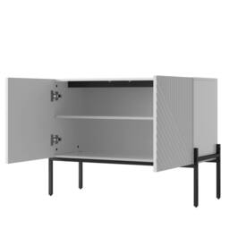 Merax White 2 Door Sideboard with Metal Legs - thumbnail 5
